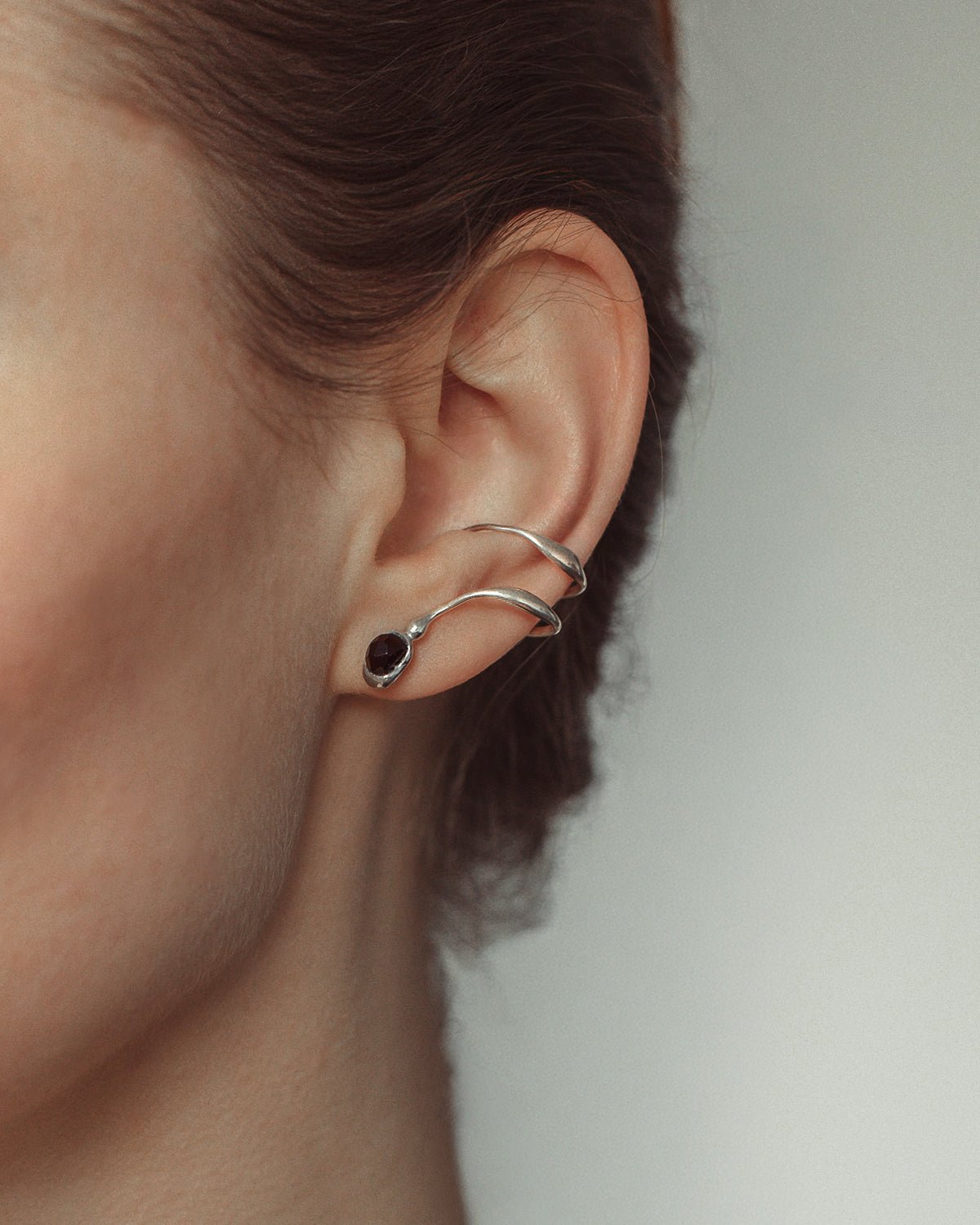 Janas Granat Set Earcuff-Set Nella & Sina